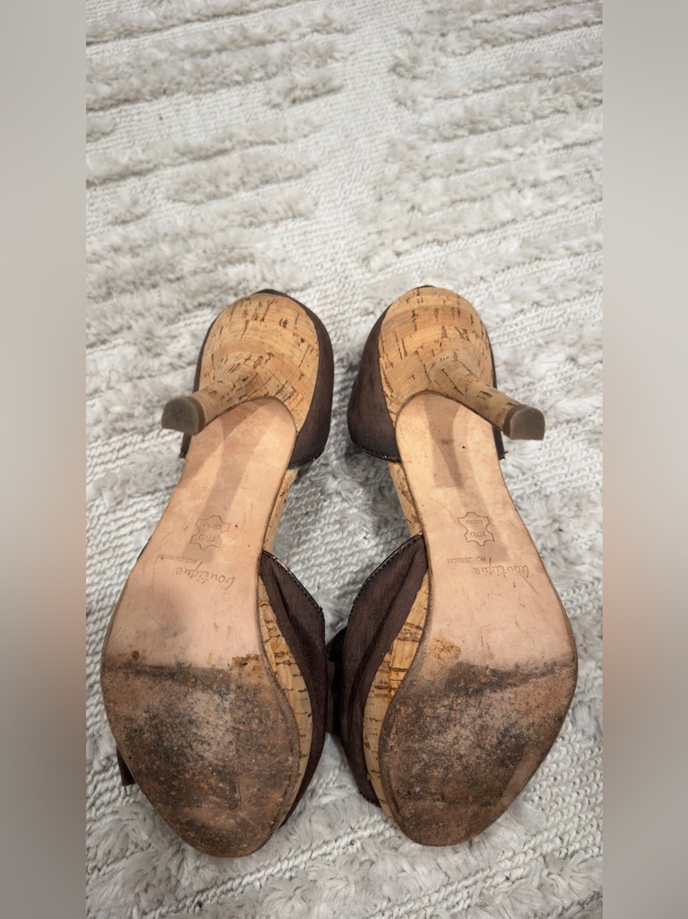 Brown Bow Peep-Toe Heels - Picture 3 of 3